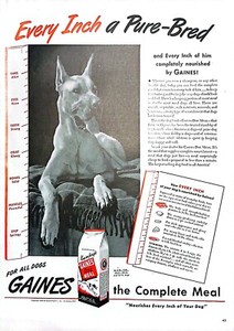 1944 Gaines complete meal for dogs Vintage Ad Every inch a pure bred