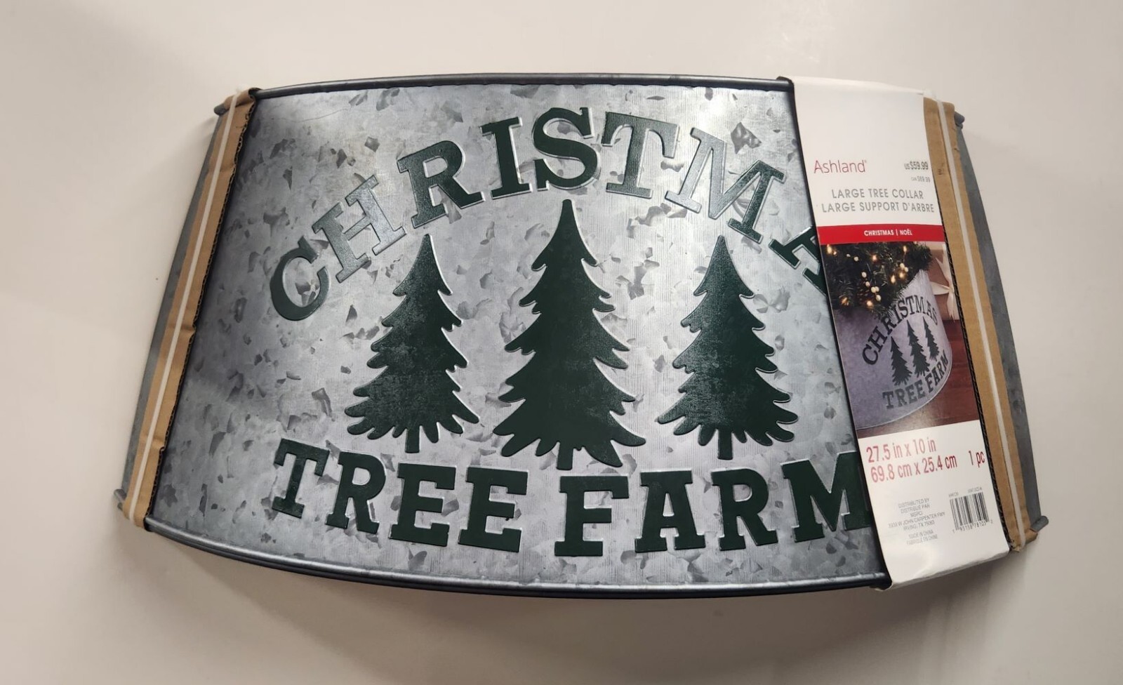 Ashland Christmas Tree Farm Tree Collar 27.5" X 10" Silver Brand New