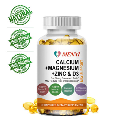 Zinc Calcium Magnesium & Vitamin D Complex Supplement 60 Vegetarian Tablets