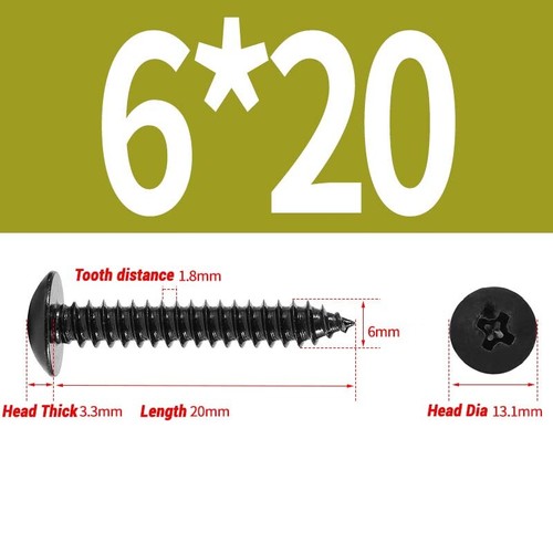 M3-M6 Black A2 Stainless Steel Phillips Pan Head Self Tapping Screws pozi pili - Picture 47 of 54