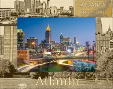 Atlanta Georgia Laser Engraved Wood Picture Frame Landscape (3 x 5)
