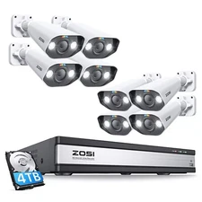 ZOSI 16CH 5MP POE Security Camera System Two-Way Audio with Color Night Vision