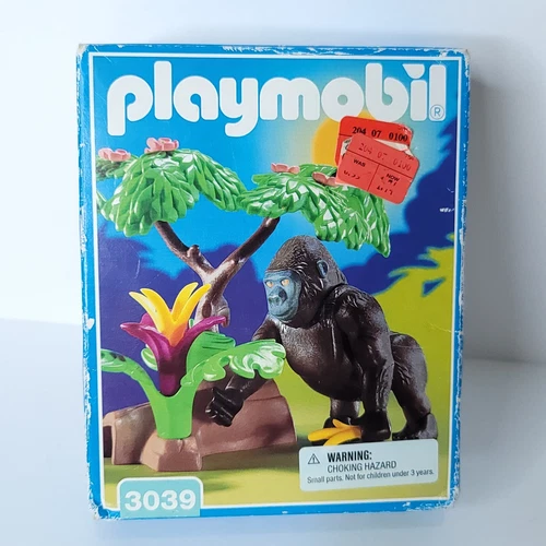 Playmobil Zoo & Safari Vintage 3039 Silverback Gorilla Tree New Box Damage
