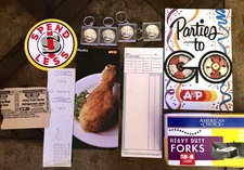 LOT 11 pc A&P Grocery Supermarket Memorabilia- key chains pamphlet time card POS