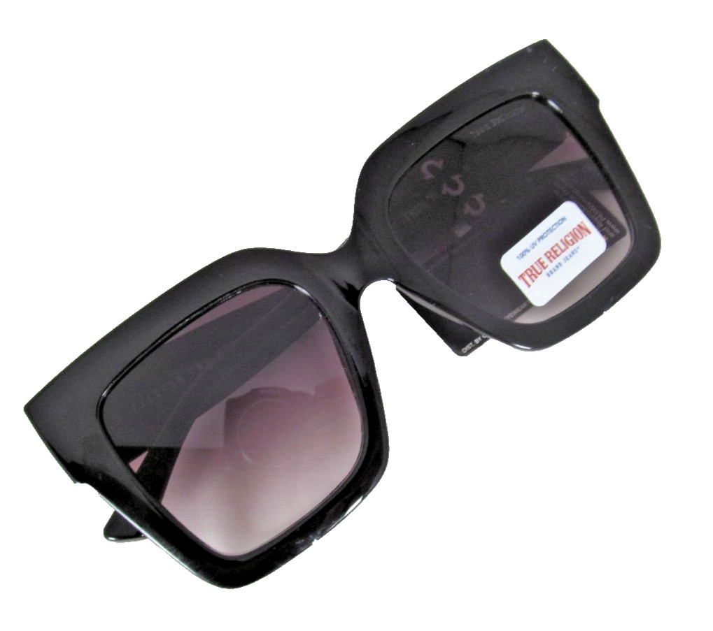 TRUE RELIGION Glossy Black Oversized Square Sunglasses TR57992-1B-GS2 thumbnail 9