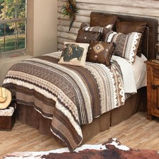 Southwest Mocha King Quilt Set - 100 Cotton Lightweight Machine Washable