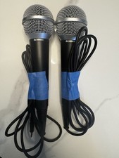 Cardioid Wired Karaoke Microphones 3.5mm TRS Black Silver Handheld Lot of 2