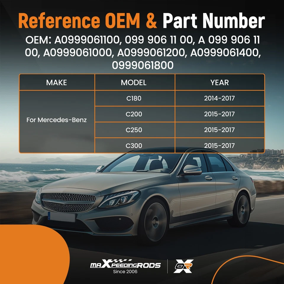 Cooling Fan for Mercedes-Benz C180/C200/C250/C300 2014-17 0999061800 0999061100 - Изображение 2 из 4