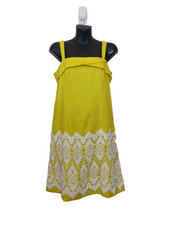 Anthropologie Floreat size 2 Lace Crochet Yellow Mini Dress Sundress