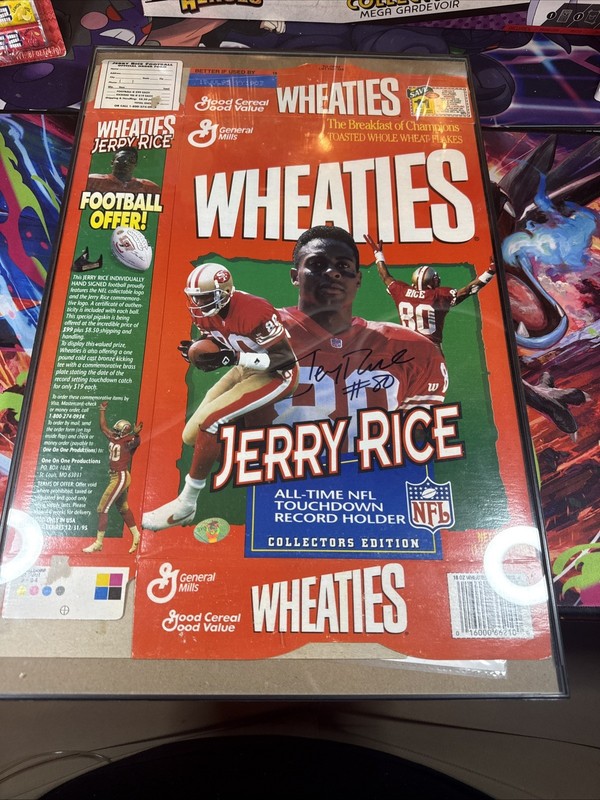 Rare/Vtg 1995 Jerry Rice Autograph Wheaties Box SF49ers - W/COA