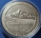 2010 P America The Beautiful Five (5) Ounce Silver Mt Hood Coin.  Box, COA