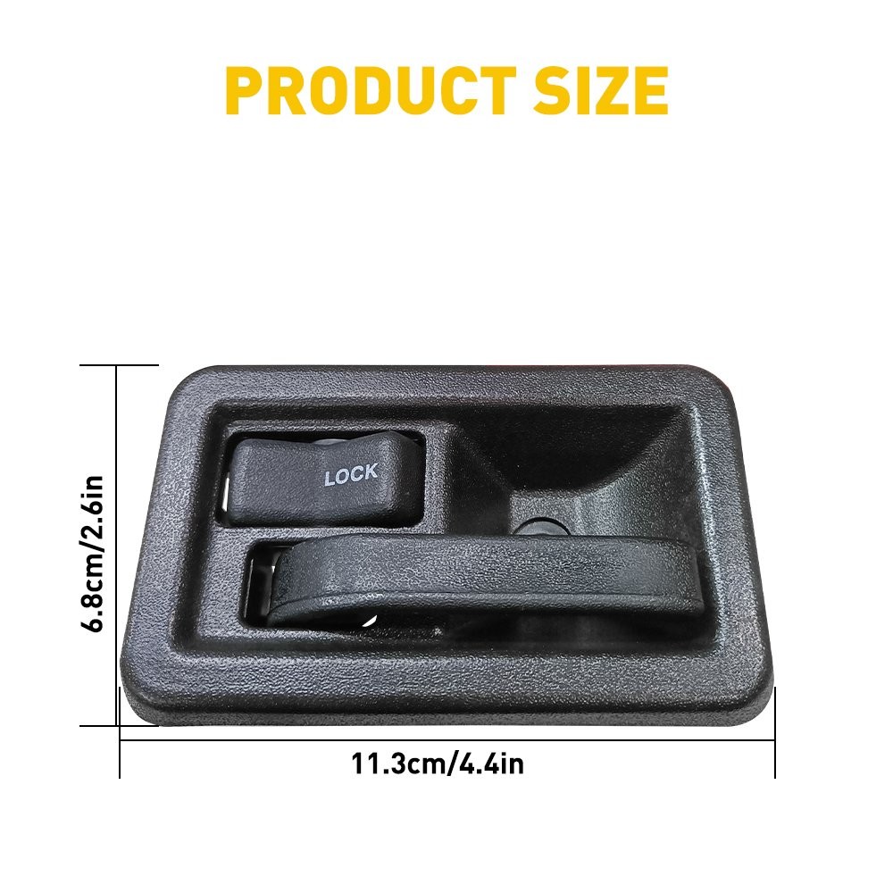 Juego De 2 Manillas Exteriores Delanteras Lisas En Negro Para Jeep Wrangler 1987-2006 Con Media Puerta – Sin Cerradura, Directas