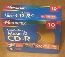MEMOREX MUSIC CD-R 40x 700mb 80min 10 PK BLANK DISCS NEW SEALED