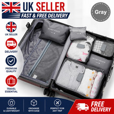 6PCS Travel Packing Cubes Luggage Organizer Set Storage Bags Suitcase Pouches UK