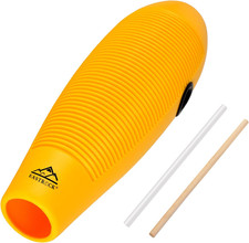 Guiro Instrument 3.9"x13" Fish Shaped Latin Percussion Instrument with 2 Scraper