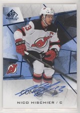 2021-22 Upper Deck SP Game Used Blue Auto Nico Hischier #81 Auto u2v