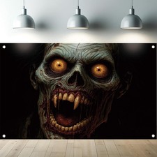 Halloween Decorations Zombie Backdrop Scary Horror Creepy Undead Banner 71"x43"