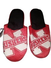 Nebraska Cornhuskers Slippers NCAA Team Logo Slippers FOCO Men's LARGE 11/12 NEW
