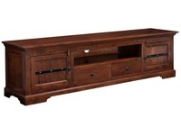 Kolonialstil Tv Board Akazienholz Massiv Lang 200Cm Tv Lowboard Fernsehschrank