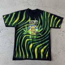 Vintage Rare 1995 Wild Oats Weed Hemp Kat All Over Print Shirt Size XL