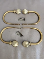 Hold Backs For Curtains Gold Two Sets Of 2 Each Extends Out 3  1/2"  From Wall