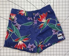 Vintage Morey Boogie Bodywear Swim Shorts Size 32 - 3  Inseam Hawaiian Floral