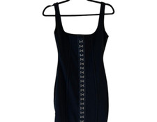 Black Pretty Little Thing Mini Dress with hook and eye closures Size 2