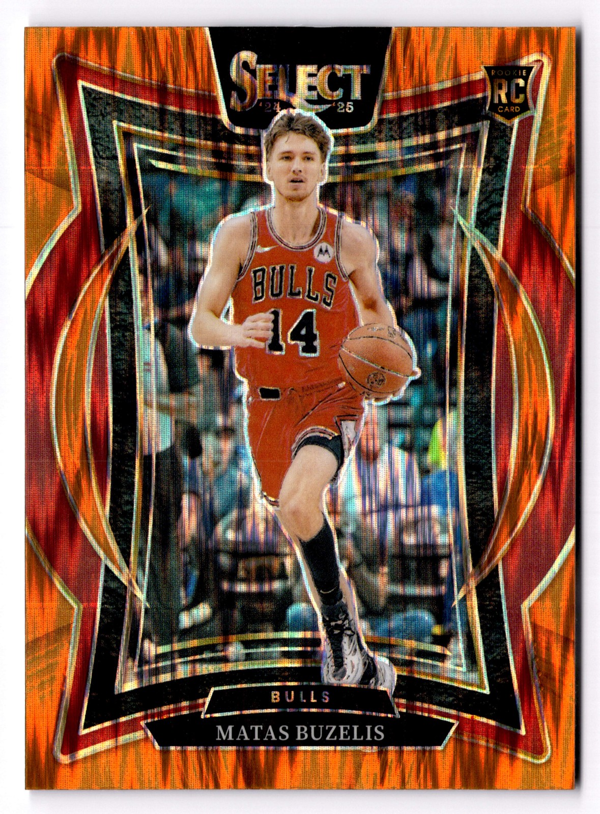 2024-25 Panini Select Matas Buzelis #70 Orange Flash Prizm Chicago Bulls