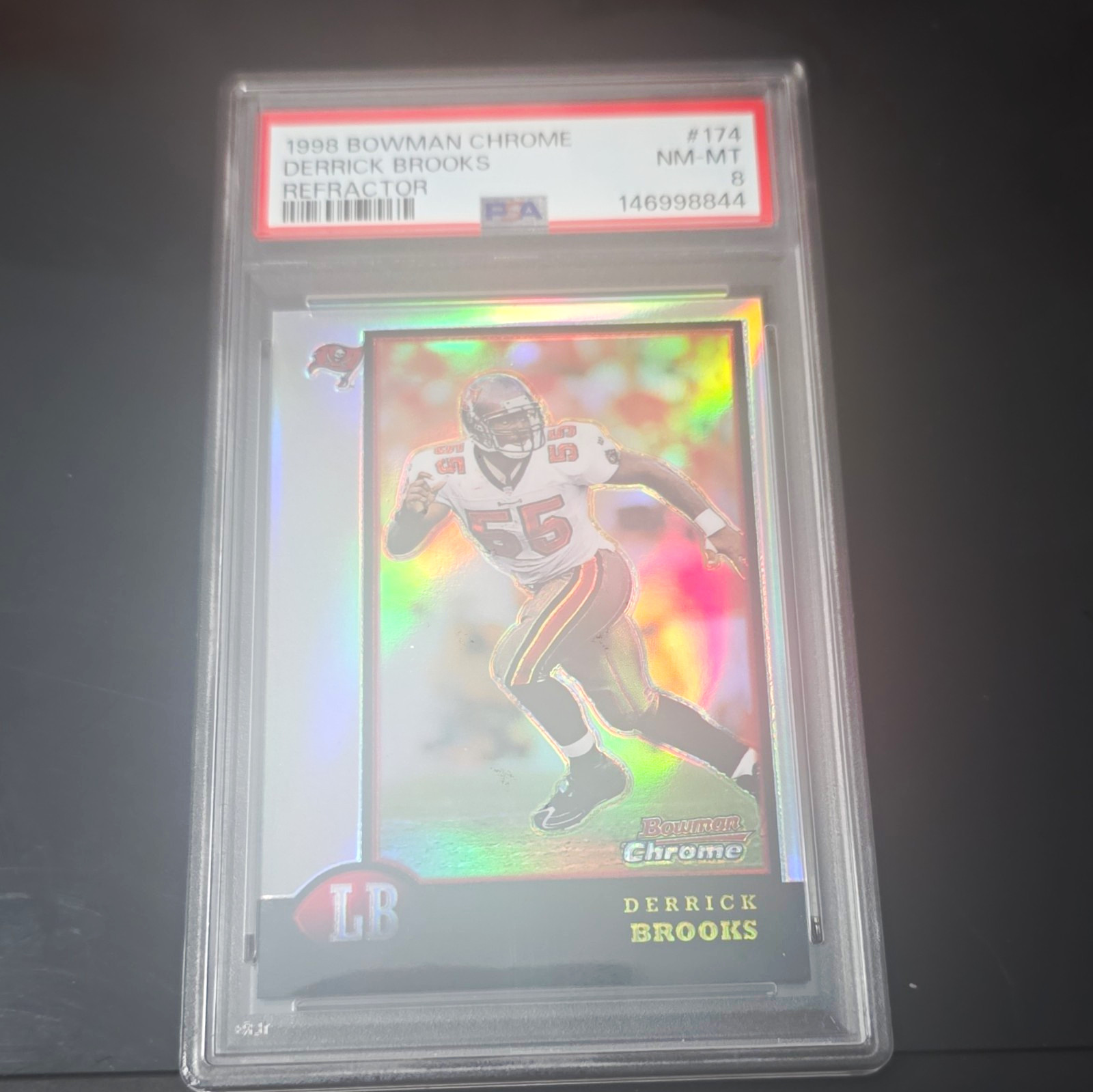 1998 Bowman Chrome Derrick Brooks Refractor #174 PSA 8 Football Card