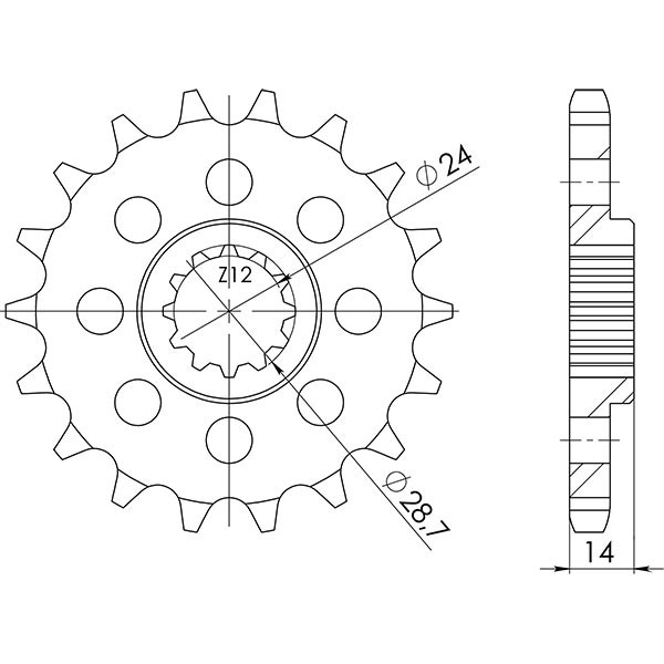 Ritzel P530 - Z17 (DIS.24900) Kawasaki 1100 GPZ Und 95/97-image