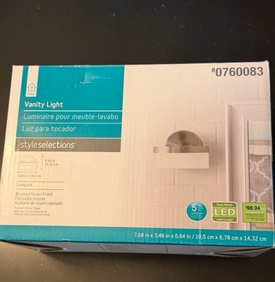 Wall Light  Style Selections Vanity Light LED Brushed Nickel Lynnpark #760083