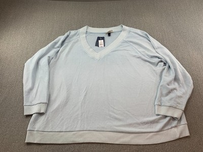 Universal Thread Soft V-Neck Sweatshirt Womens 4X Light Blue Comfy Cozy Warm