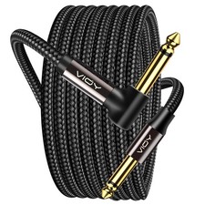 Guitar Cable 15 ft/5 M, Instrument Right Angle Cables, 6.35 mm 1/4 TS Unbal...