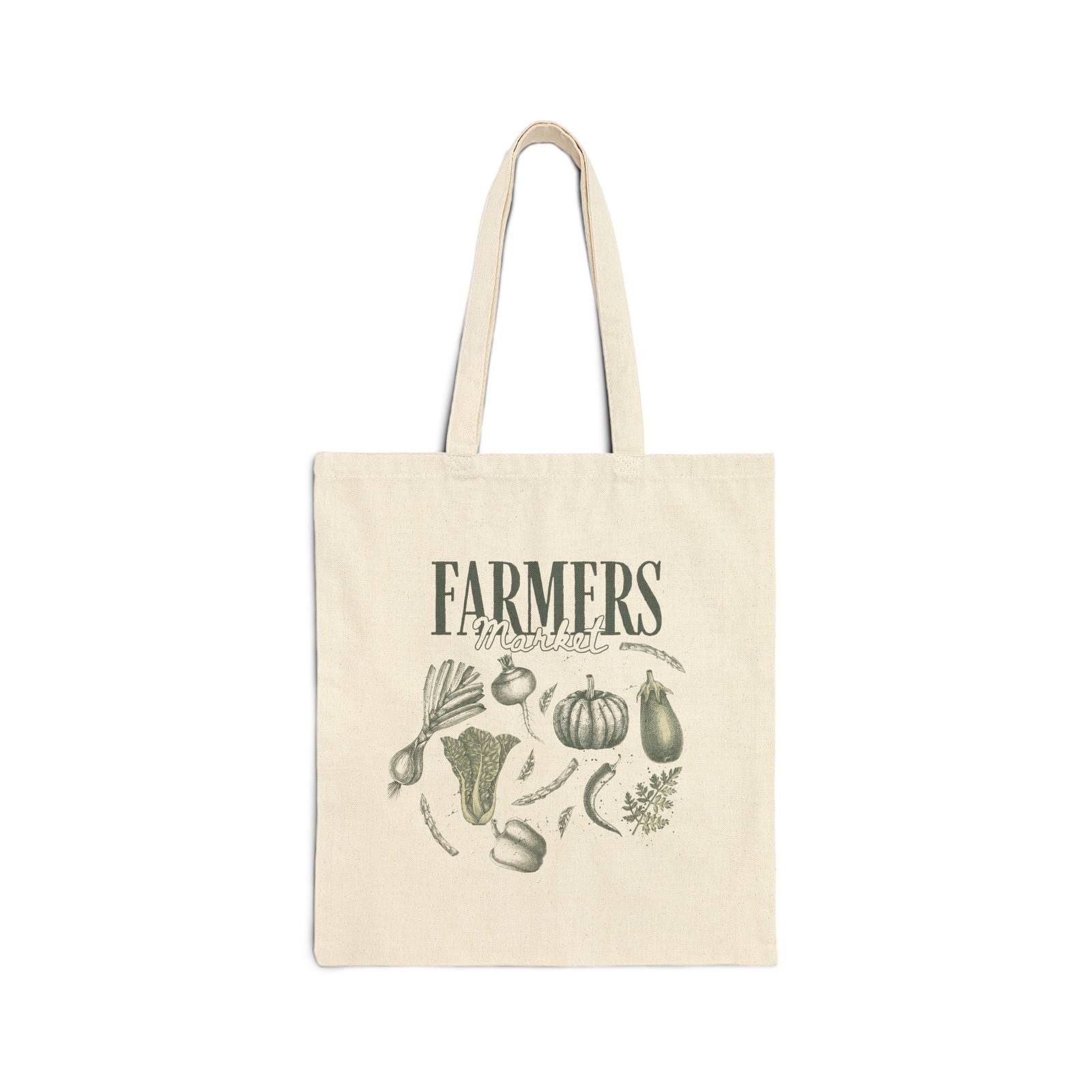 Farmers Market Organic Canvas Tote Reusable Grocery Shopping Bag