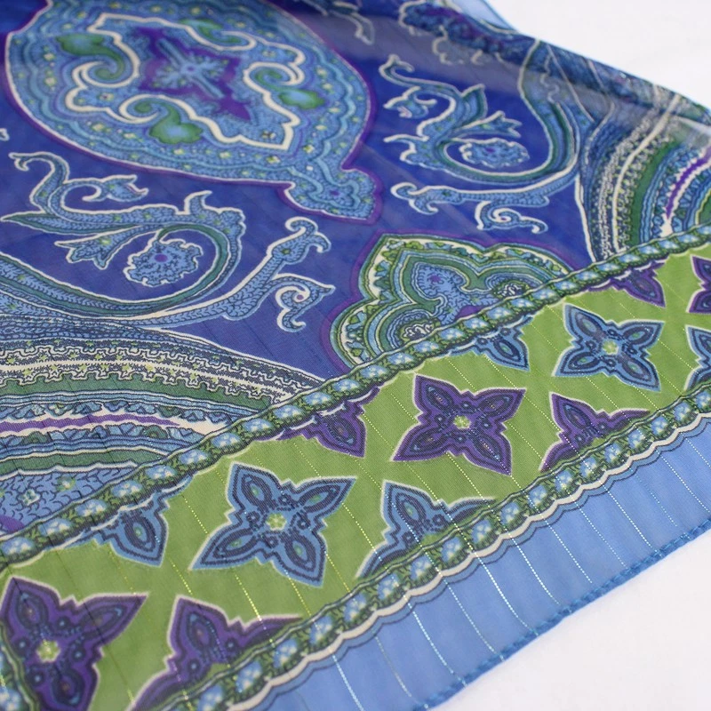 Bufanda rectangular Jones New York azul cachemira de gasa transparente 13" por 58" Foto 4 de 4