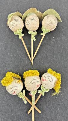 (6) Vintage Spun Cotton Picks St. Patrick's Day Men Lady JAPAN Clover Green Hat