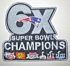 NEW ENGLAND PATRIOTS 6X SUEmbroidered Iron/Sew On Patch 4"X3.5" SHIPPED FR0M USA