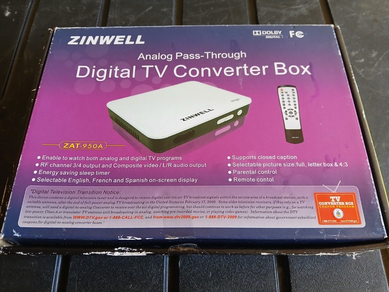 Zinwell Analog Pass-Through Digital TV Converter Box ZAT-950A New