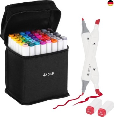 Alkoholmarker 48 Farben, Alkohol Marker Stifte Set, Twin Tip Künstler Stifte Mit