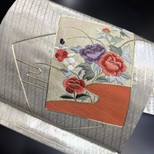 Nagoya Obi Belt Band Kyusun Pure Silk Kimono Nagoya Style Japan (K1912)