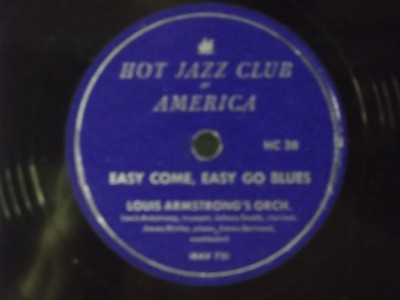 Louis Armstrong,HC 38''Easy Come,Easy Go Blues''US,10'' 78RPM single,1946 issue,M