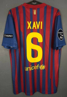 XAVI #6 MENS FC BARCELONA 2011/2012 SOCCER FOOTBALL SHIRT JERSEY MAILLOT SIZE M