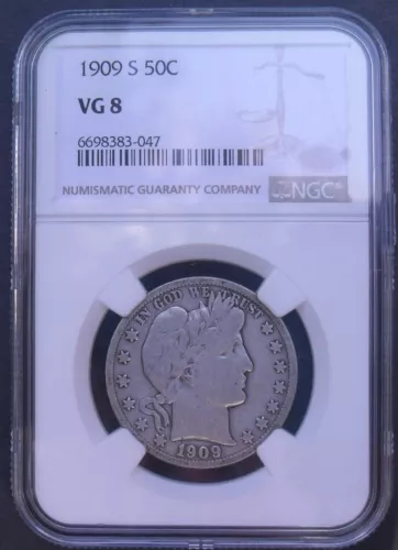 1909 S Half Dollar , NGC VG 8  , nice silver coin     # 1671