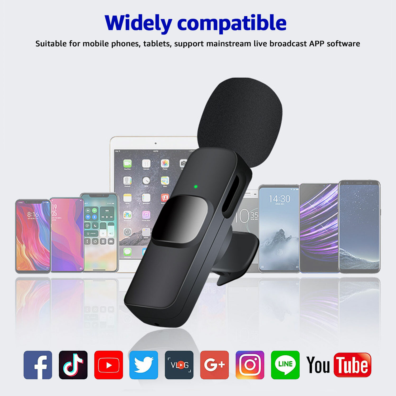 Wireless Lavalier Lapel Microphone Professional for Android/iphone Video Podcast