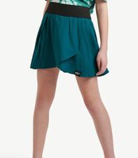 Justice Girls Pleated Cross Over Skirt Green Color Elastic Waistban Size 10 NEW