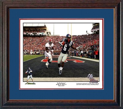 OLE MISS REBELS FOOTBALL ONE BIG SATURDAY FRAMED RIGGINS MINI PRINT BEATING BAMA