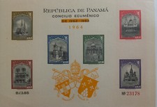 PANAMA STAMP SHEET CONCILIO ECUM&Eacute;NICO 1962-1963.