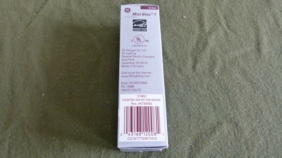 GE 12008 - FLE20TT3/827 Compact Fluorescent Lamp Light Bulb T3 20W - Image 4 of 4