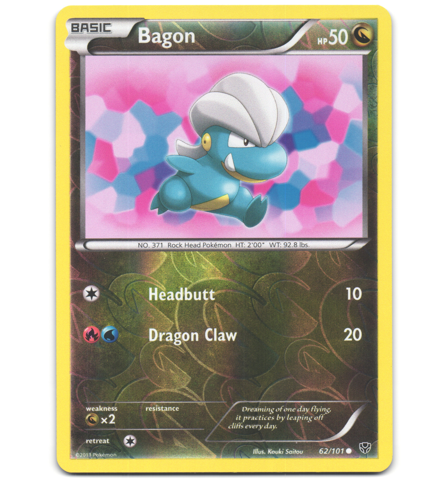 Pokemon 2013 Near Mint NM Bagon 62/101 Plasma Blast REVERSE Card