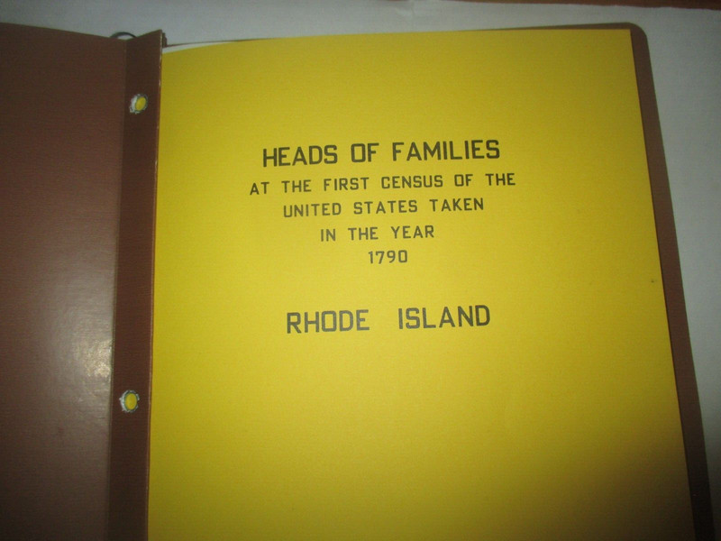 Heads of Families at the 1st Census of the United States 1790: Rhode Island